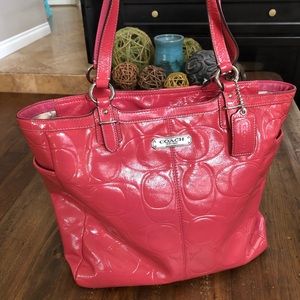 Coach Red Tote Bag